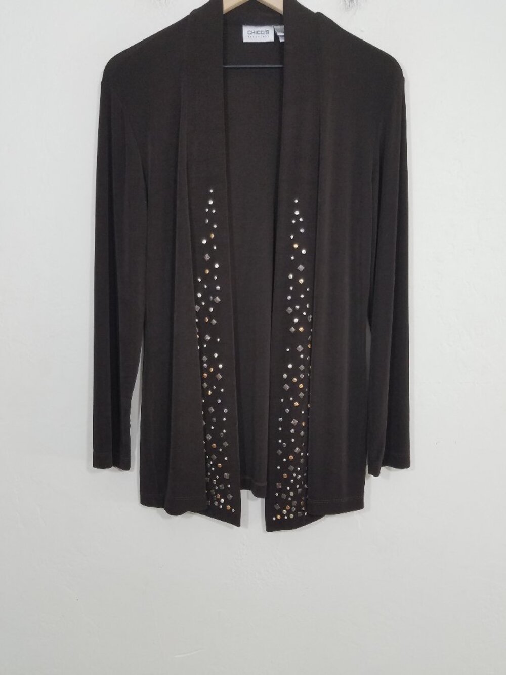 Chico's Brown Open Front Cardigan Size 1